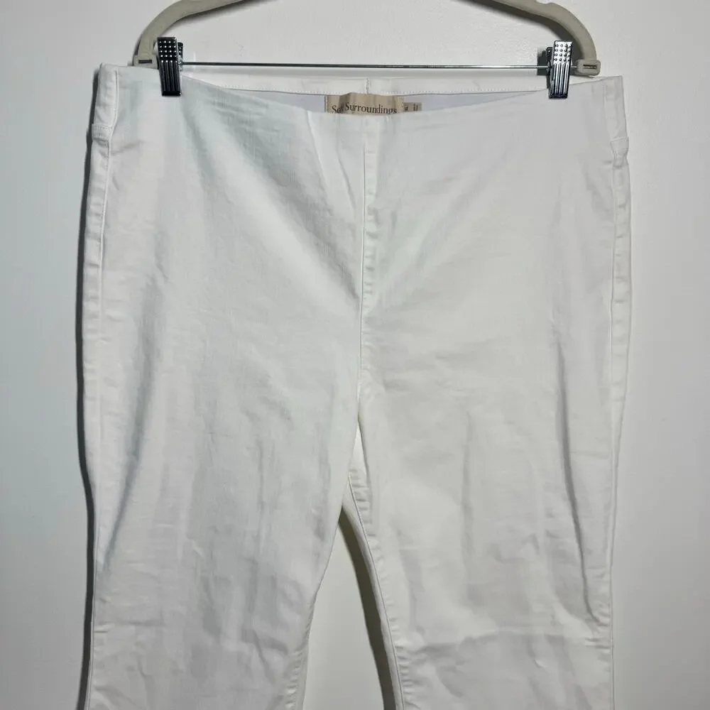 Soft‎ Surroundings Bootcut Stretch Waist Pull On Minimal Coastal Pants XL White